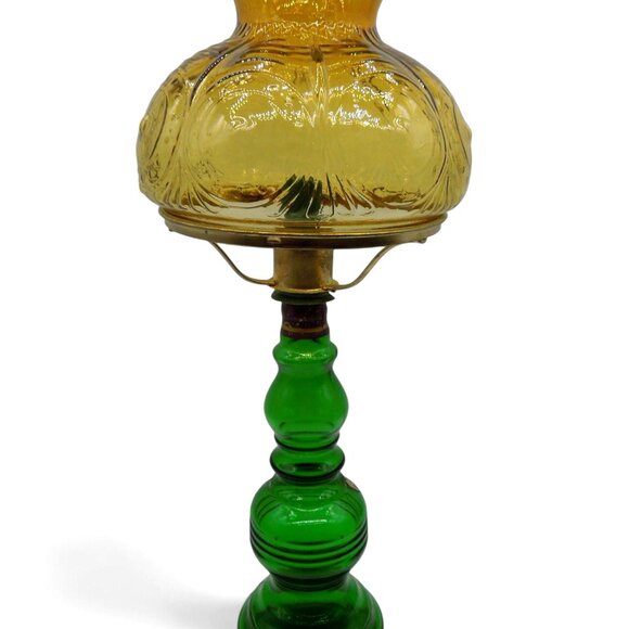 Green GLASS Wine Bottle CANDLE Lamp Italian Chianti Carloni Vintage 22" - Picture 10 of 12